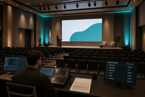 Ensayo de una presentación visto desde el puesto de coordinación técnica.